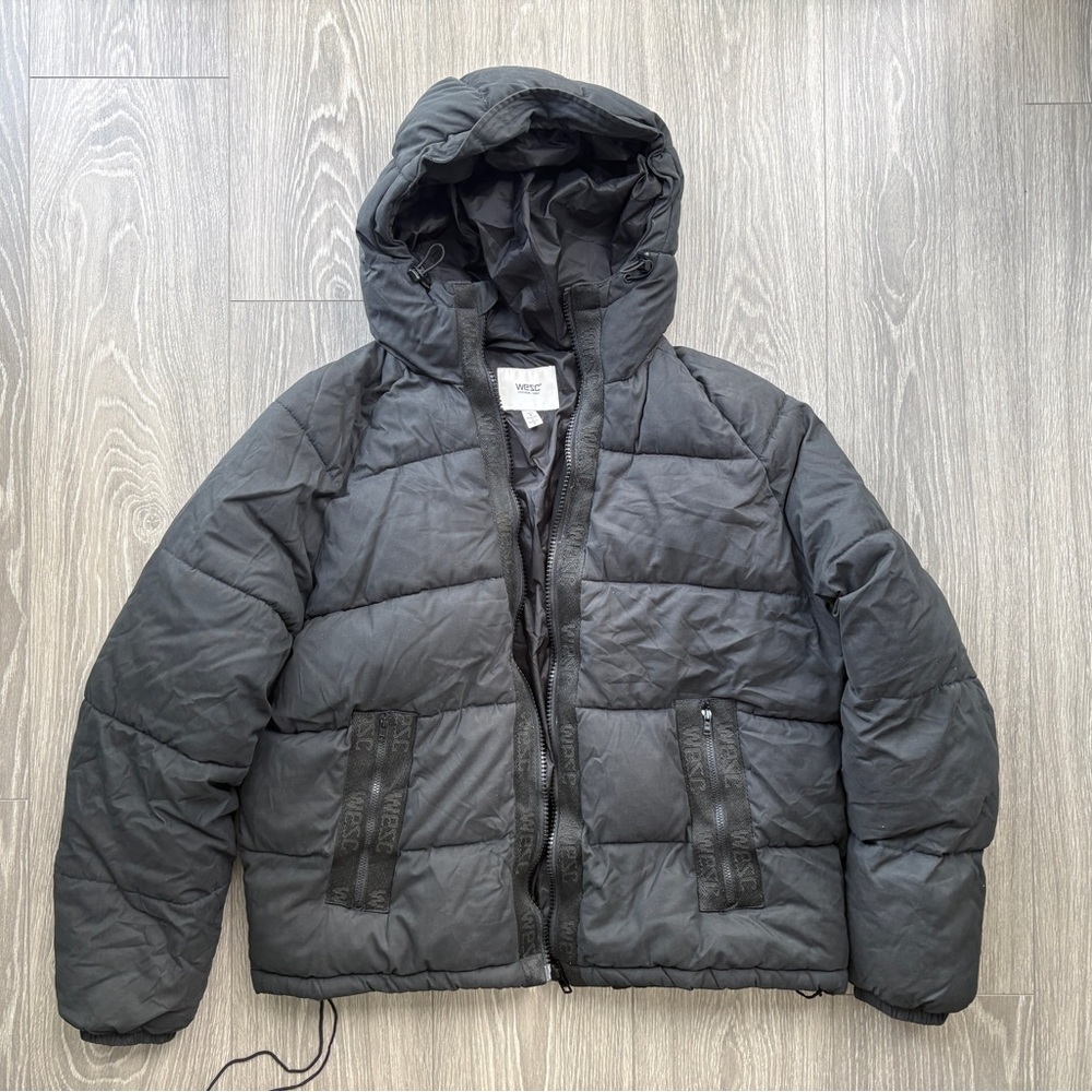 WESC Sweden Black Matte Puffer Jacket for Men/Women